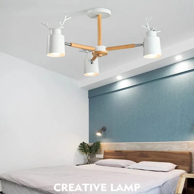 Lustre en rondins scandinave - Design cerf pour éclairage intérieur | Marco Lucetti