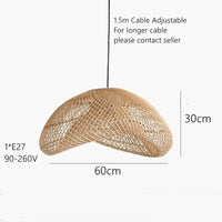 Lustre en rotin de style Wabi Sabi artisanal | Marco Lucetti 60 cm