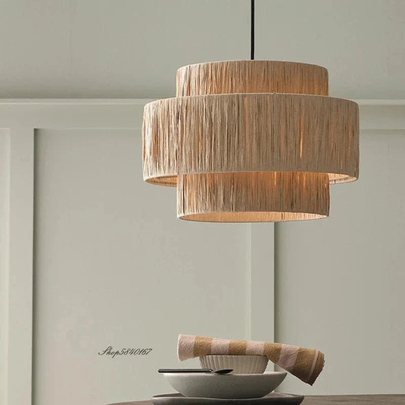 Lustre en rotin style japonais fait main - Collection Unique | Marco Lucetti
