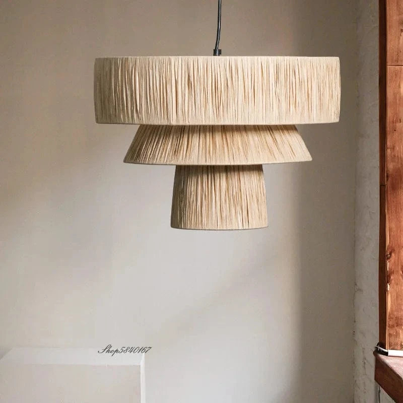 Lustre en rotin style japonais fait main - Collection Unique | Marco Lucetti
