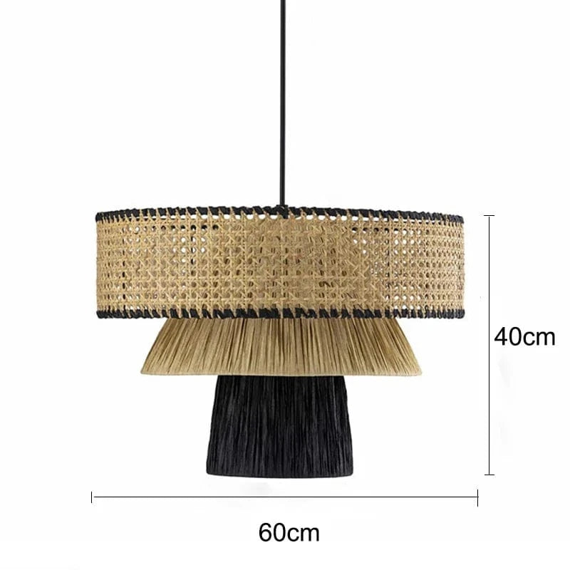 Lustre en rotin style japonais fait main - Collection Unique | Marco Lucetti Modèle B 60 cm