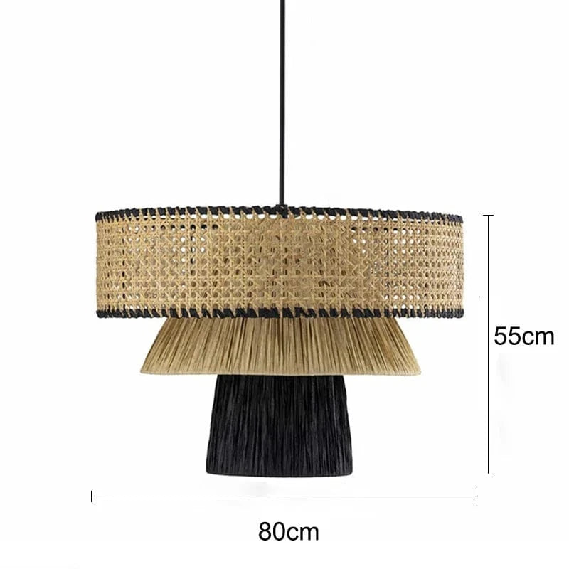 Lustre en rotin style japonais fait main - Collection Unique | Marco Lucetti Modèle B 80 cm