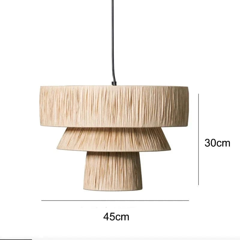Lustre en rotin style japonais fait main - Collection Unique | Marco Lucetti Style A 45 cm
