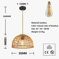 Lustre Rezina : Rotin Tissé à la Main avec Éclairage LED pour Intérieur