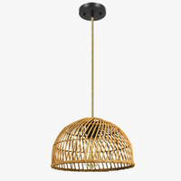 Lustre Rezina : Rotin Tissé à la Main avec Éclairage LED pour Intérieur