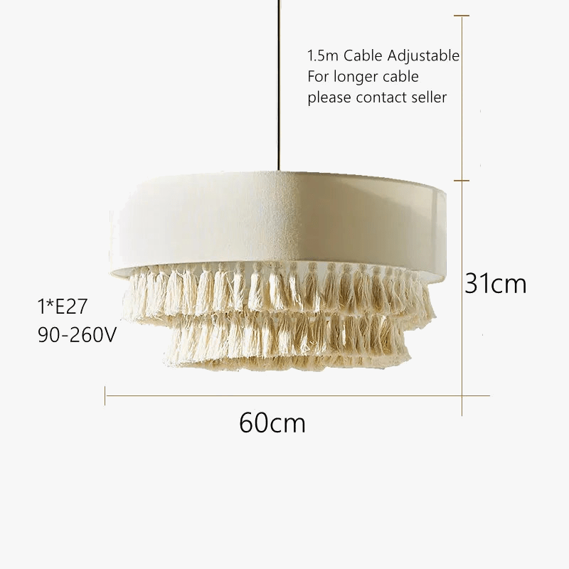 Lustre en tissu bohème wabi sabi façon japonaise | Marco Lucetti
