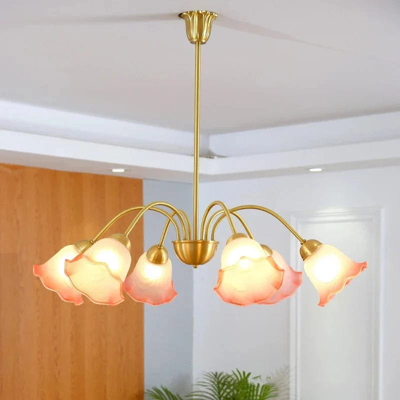 Lustre en verre à fleurs nordique LED créatif. | Marco Lucetti