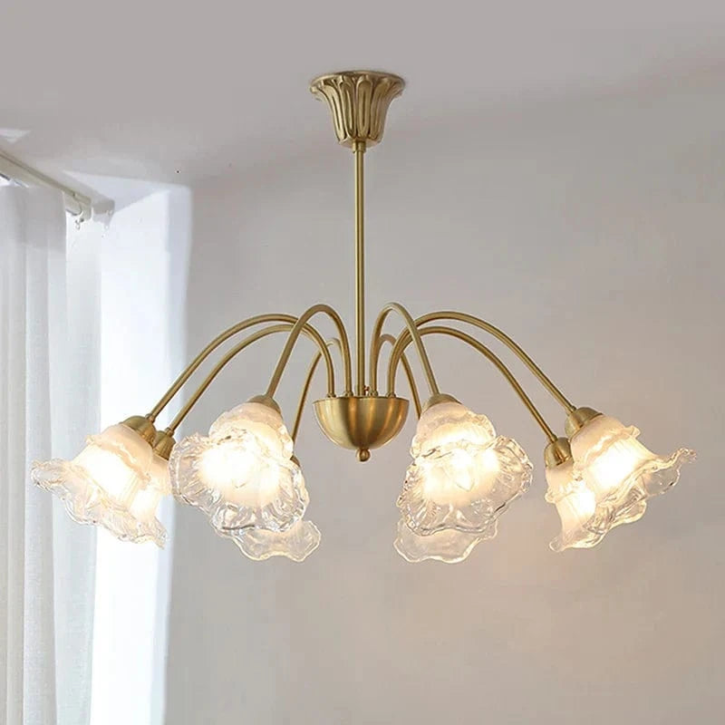 Lustre en verre à fleurs nordique LED créatif. | Marco Lucetti