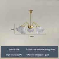 Lustre en verre à fleurs nordique LED créatif. | Marco Lucetti 50 cm-Translucide