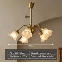 Lustre en verre à fleurs nordique LED créatif. | Marco Lucetti 50cm-Givré