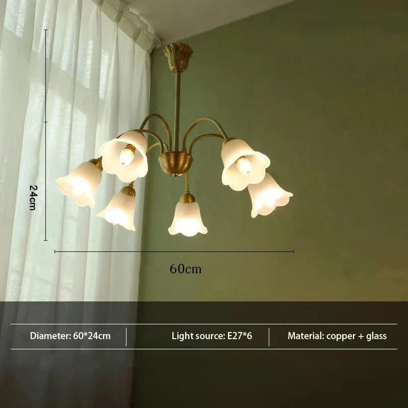 Lustre en verre à fleurs nordique LED créatif. | Marco Lucetti 60cm-Givré