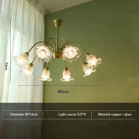 Lustre en verre à fleurs nordique LED créatif. | Marco Lucetti 80 cm-Translucide