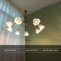 Lustre en verre à fleurs nordique LED créatif. | Marco Lucetti 80cm-Givré