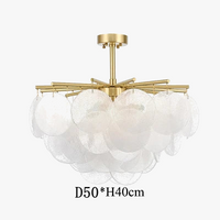 Lustre en verre de luxe avec carillons éoliens romantiques