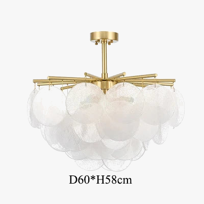 Lustre en verre de luxe avec carillons éoliens romantiques