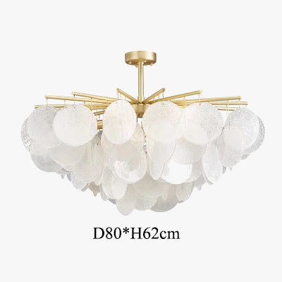 Lustre en verre de luxe avec carillons éoliens romantiques