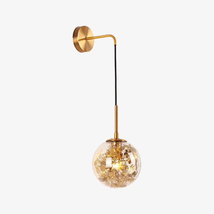 Lustre en verre avec feuilles dorées suspendues | Marco Lucetti Doré / 15cm