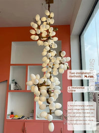 Lustre en verre blanc de luxe contemporain | Marco Lucetti