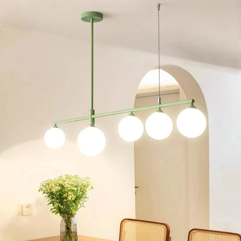 Lustre en verre blanc laiteux pour table à manger  | Marco Lucetti