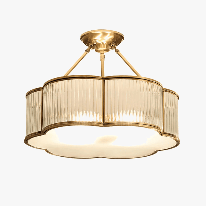 Lustre en verre de cuivre E27 LED pour salon, allée, chambre: montée au plafond | Marco Lucetti