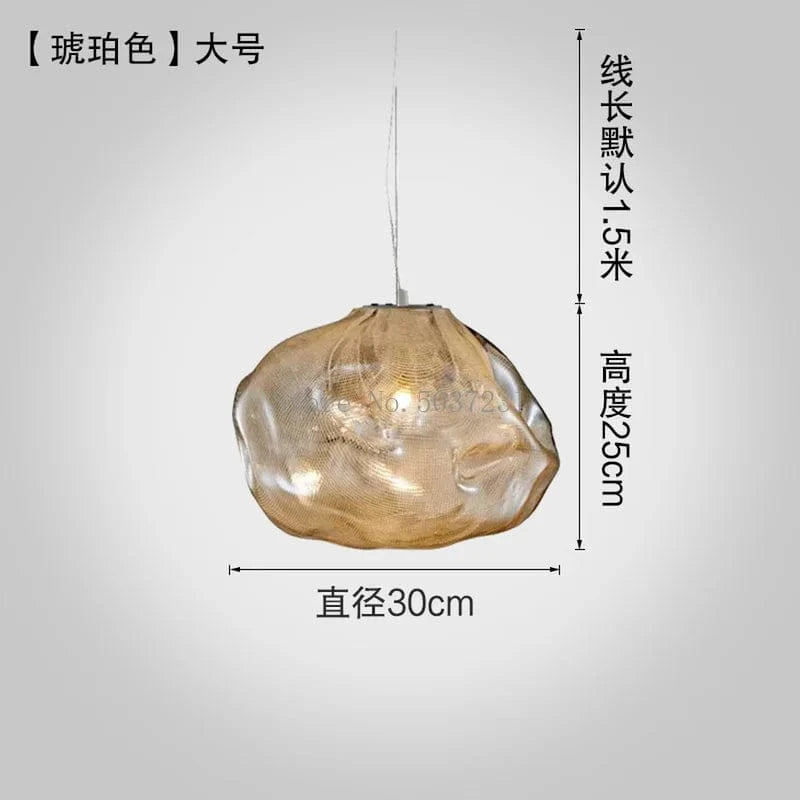 Lustre en verre de luxe LED nordique post-moderne créatif | Marco Lucetti Cognac 30cm / Blanc chaud