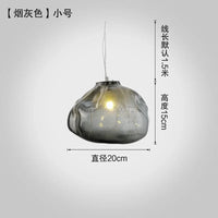 Lustre en verre de luxe LED nordique post-moderne créatif | Marco Lucetti Gris fumé 20cm / Blanc chaud