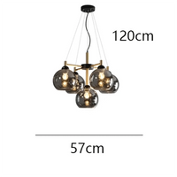 Lustre en verre design Moderne | Marco Lucetti 5 têtes gris fumé / Blanc froid