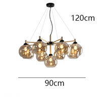 Lustre en verre design Moderne | Marco Lucetti 9 têtes ambre / Blanc froid