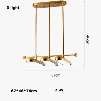 Lustre en verre doré Postmodern Art déco pour salle à manger | Marco Lucetti