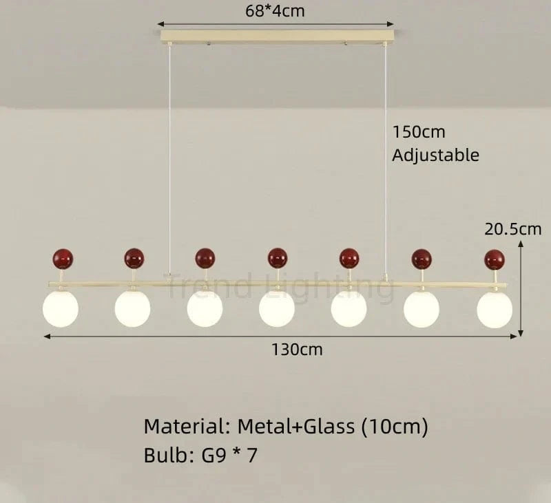 Lustre en verre et métal à la pointe du design pour un éclairage dynamique | Marco Lucetti B-7 Balles-Rouge / Blanc froid