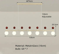 Lustre en verre et métal au design dynamique pour sublimer votre intérieur | Marco Lucetti B-7 Balles-Rouge / Blanc froid