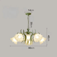 Lustre en verre français "Muguet Fleuri" | Marco Lucetti 6 têtes
