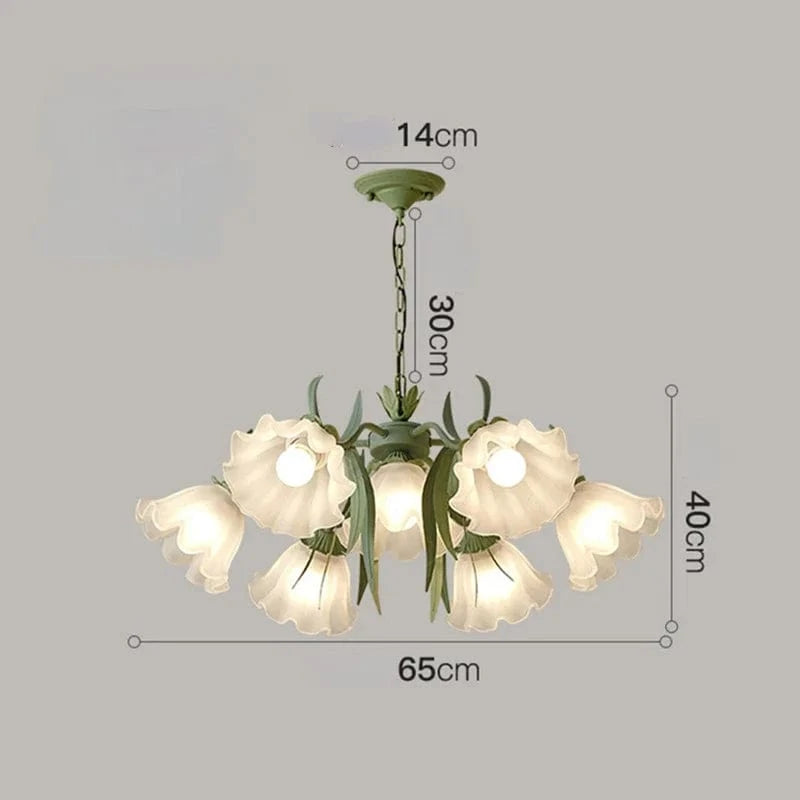 Lustre en verre français "Muguet Fleuri" | Marco Lucetti 7tête