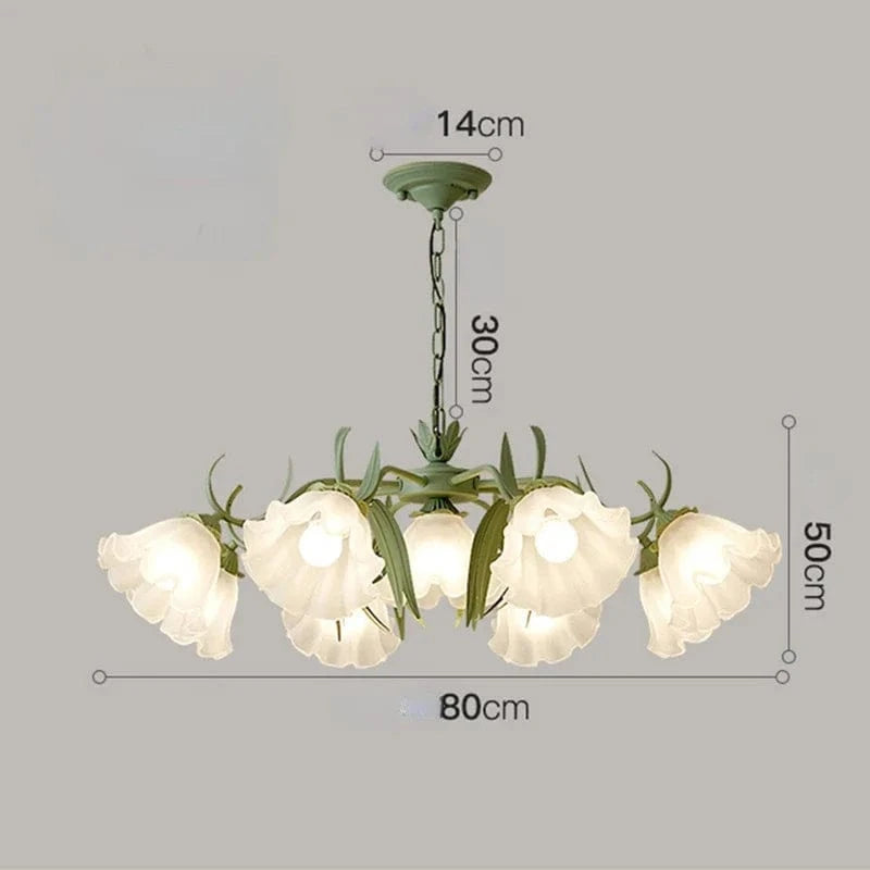 Lustre en verre français "Muguet Fleuri" | Marco Lucetti 9tête