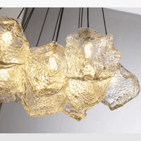  Lustre en verre glaçon moderne romantique de luxe avec LED pour salon et salle à manger | Marco Lucetti