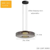 Lustre en verre italien minimaliste | Marco Lucetti Gris fumée 45cm / Lumière chaude