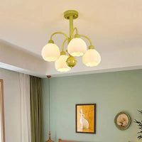 Lustre en Verre Lait Blanc LED pour Chambre Intérieure, couleur Vert. | Marco Lucetti