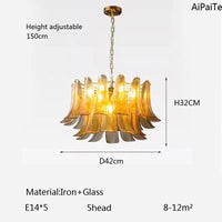 Lustre en verre LED scandinave AiPaiTe pour salon, salle à manger et chambre | Marco Lucetti AD42CM5head2layer / Lumière naturelle