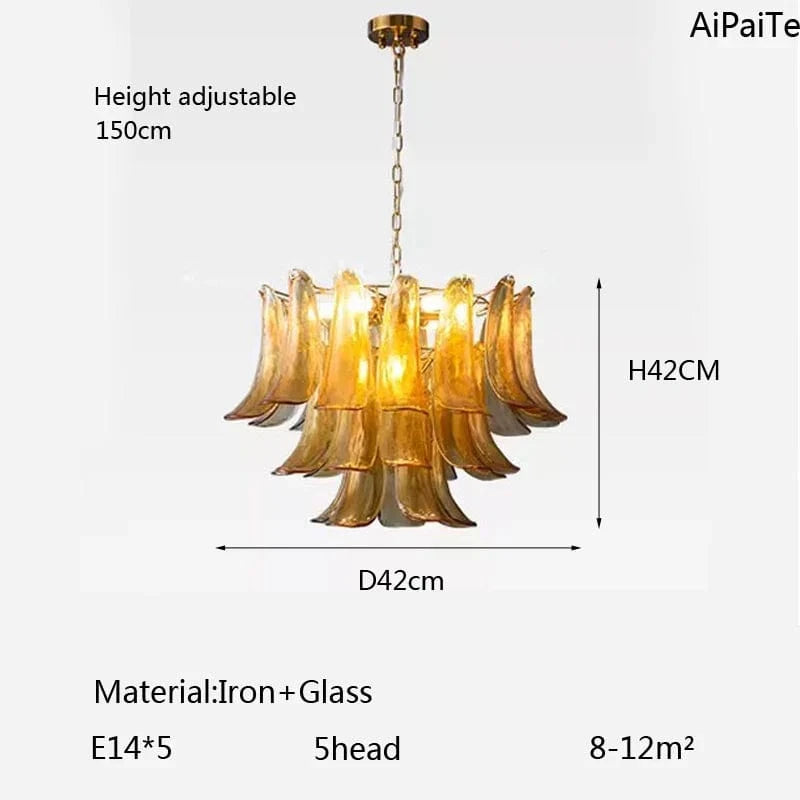 Lustre en verre LED scandinave AiPaiTe pour salon, salle à manger et chambre | Marco Lucetti AD42CM5head3couche / Lumière naturelle