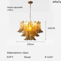 Lustre en verre LED scandinave AiPaiTe pour salon, salle à manger et chambre | Marco Lucetti AD42CM5head3couche / Lumière naturelle