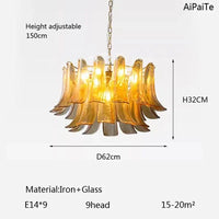 Lustre en verre LED scandinave AiPaiTe pour salon, salle à manger et chambre | Marco Lucetti AD62CM9head2layer / Lumière naturelle