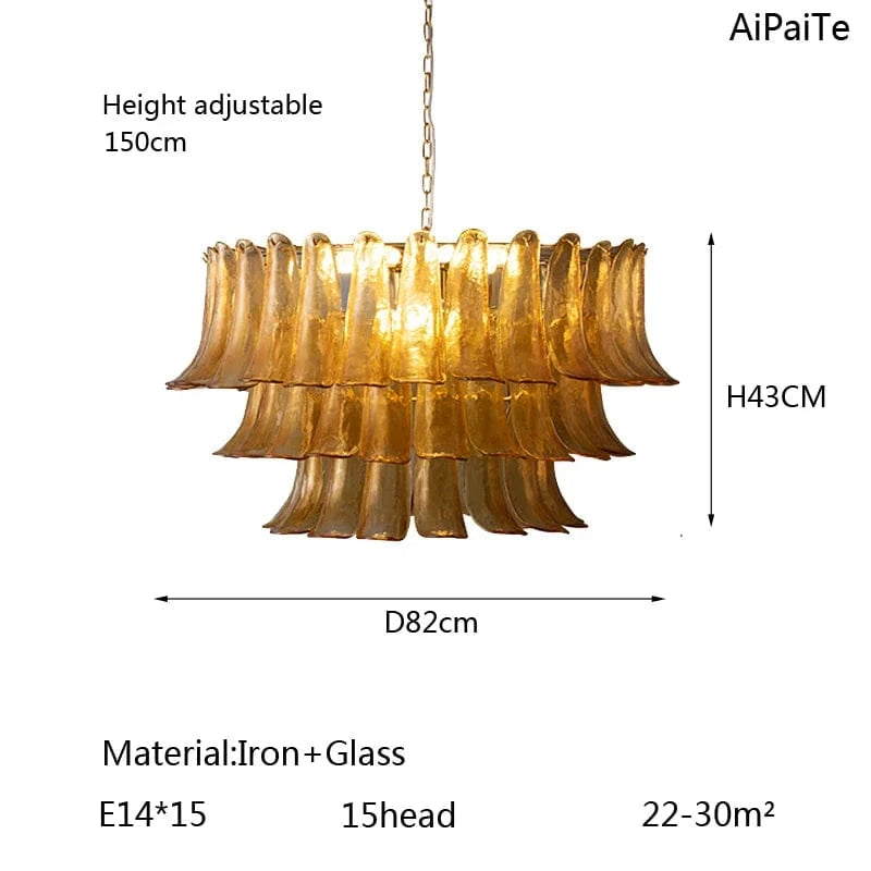 Lustre en verre LED scandinave AiPaiTe pour salon, salle à manger et chambre | Marco Lucetti AD82CM15head3couche / Lumière naturelle