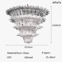 Lustre en verre LED Vintage Murano AiPaiTe pour Villa Hall et Escalier | Marco Lucetti