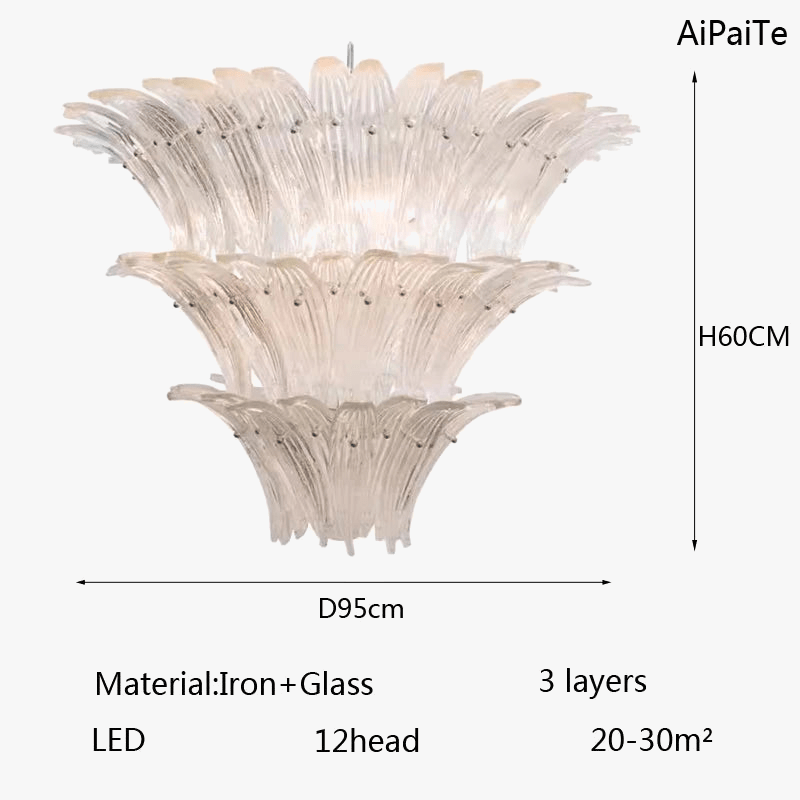 Lustre en verre LED Vintage Murano AiPaiTe pour Villa Hall et Escalier | Marco Lucetti