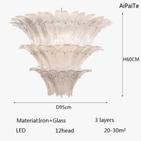 Lustre en verre LED Vintage Murano AiPaiTe pour Villa Hall et Escalier | Marco Lucetti