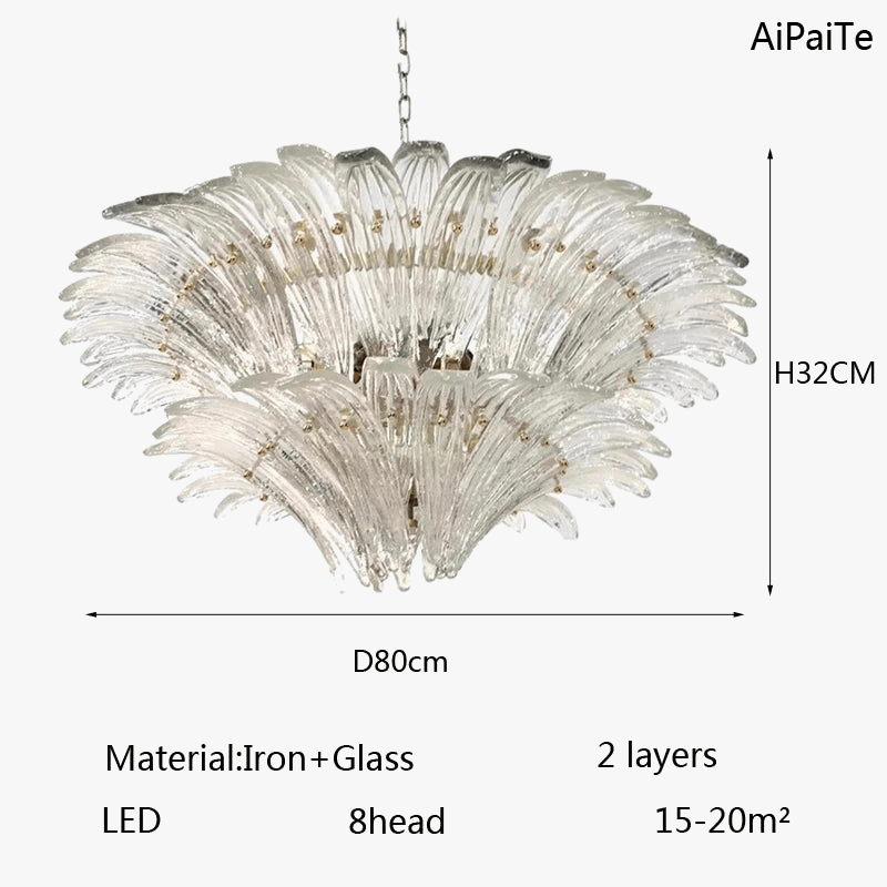 Lustre en verre LED Vintage Murano AiPaiTe pour Villa Hall et Escalier | Marco Lucetti