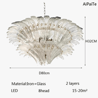 Lustre en verre LED Vintage Murano AiPaiTe pour Villa Hall et Escalier | Marco Lucetti