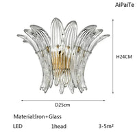 Lustre en verre LED Vintage Murano AiPaiTe pour Villa Hall et Escalier | Marco Lucetti BD25CM1tête / Changeable
