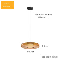 Lustre en verre italien minimaliste