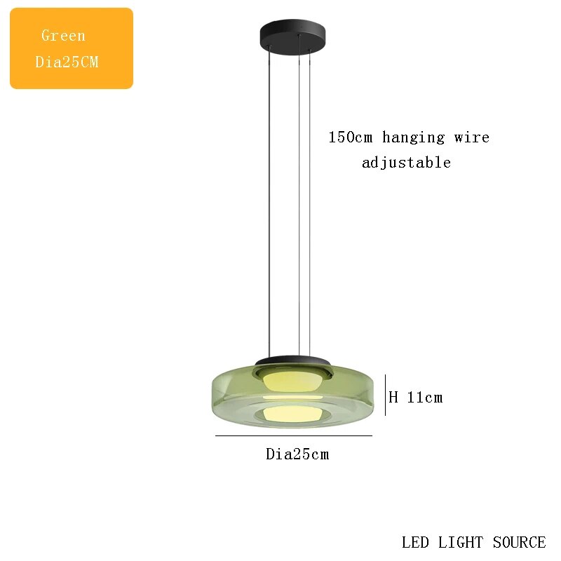 Lustre en verre italien minimaliste